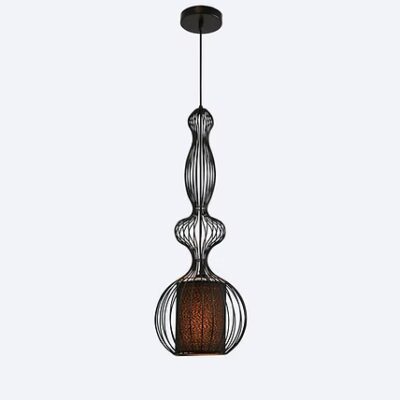 ELR-1012-MB - 1 X E27 MATT BLACK & SHADE PENDANT